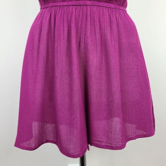 Burgundy Geometric Aztec Print Embroidered Keyhole Back Romper Small - Picture 5 of 16